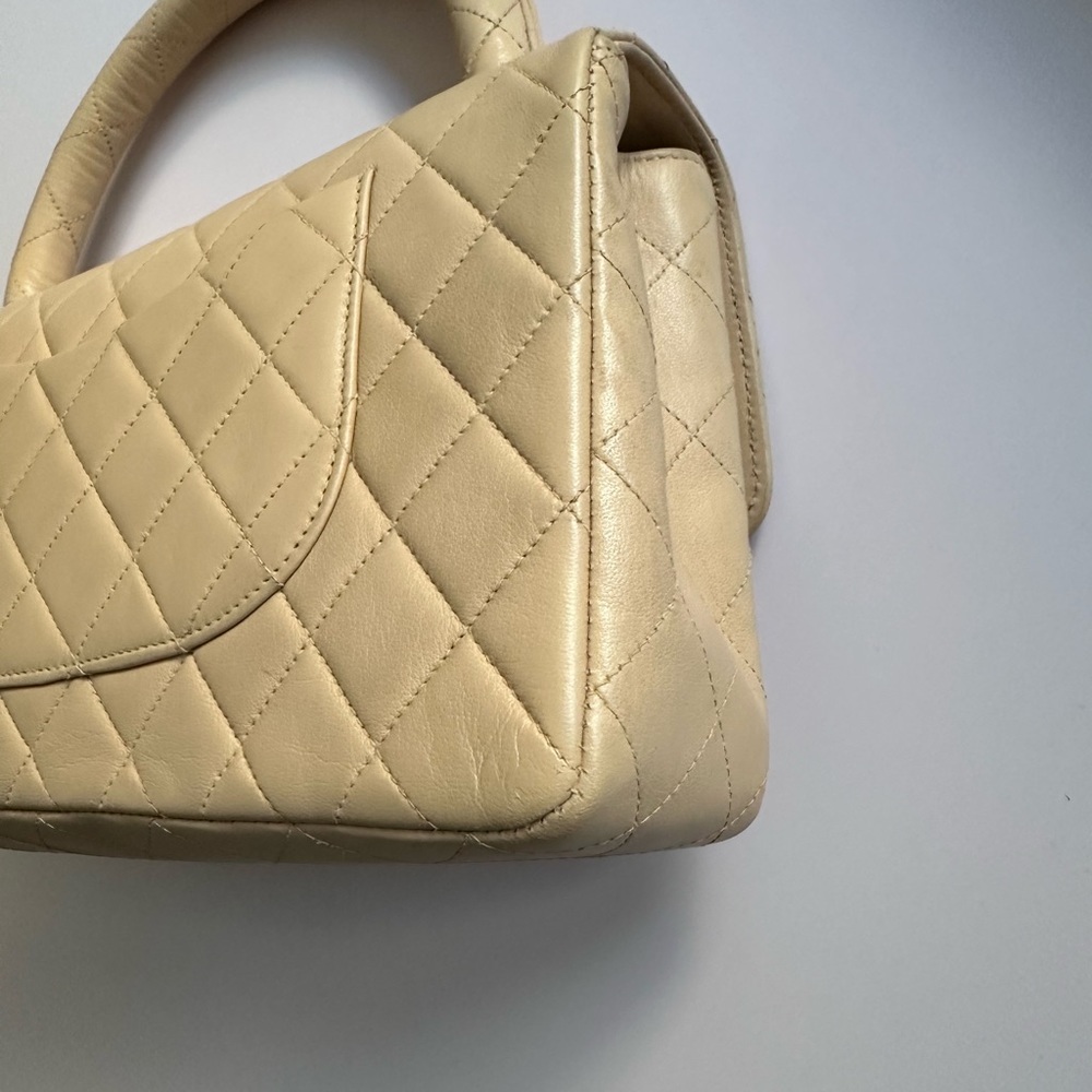 RARE CHANEL Vintage KELLY Beige Top Handle flap Quilted bag - Picture 14 of 15